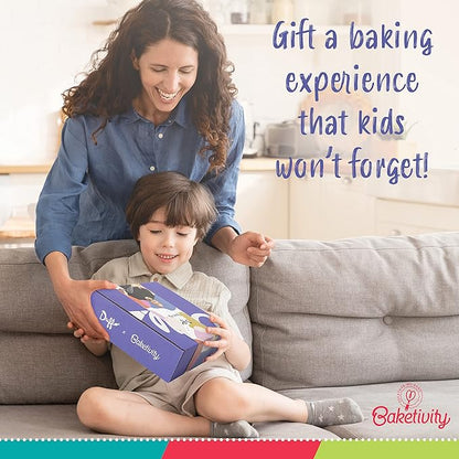 Baketivity Snow Globe Cookies Baking Kit - Duff Goldman Cooking Recipe - DIY Family Fun Cookie Making Kit - Pre Measured Ingredients Cookie Baking Kit for Kids - Tiny Gift for Kids, Teens, And Adults