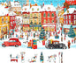 Vintage Christmas Town Jigsaw Puzzles for Adults 500 Pieces Winter Holiday Scene with Classic Cars, Festive Shoppers, Decorated Tree & Snowy Streets - Family Challenge Puzzle （23"x15"