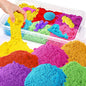 Play Sand with Sensory Bin Toy for Kids, 8 lb of 7 Colored Bulk Magic Sand with Sandbox for Toddlers, Sensory Sand Kit for Boys and Girls Age 3-8 (Transparent)