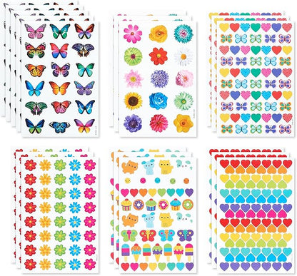 American Greetings 867-Count Bulk Stickers for Kids, Butterflies and Flowers