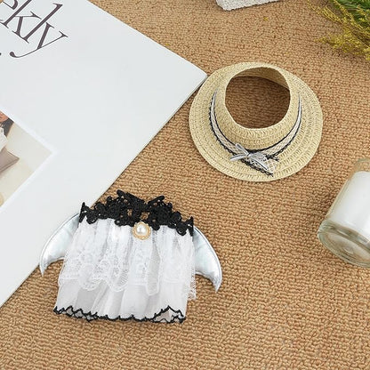 17cm Doll Clothes Set-Adorable Outfits for Dolls-Stylish Accessaries Clothes Dress-Up-Replaceable Clothing Collections, Includes Hat, Top, Skirt(White-Style C)