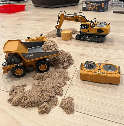 9-Channel Metal RC Bulldozer - Realistic Remote Control Kids Construction Play Toys with Lights and Sound, Track Type Tractor Toys for 3+ Boys, Perfect 2025 Kids Birthday Gift for Ages 3-12+