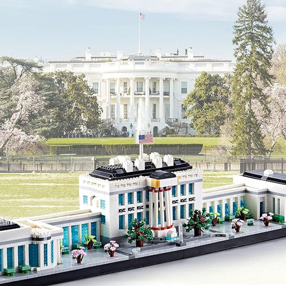 Gift Architecture: The White House Model Building Set - Engaging Micro Block Kit with 3520pcs - Perfect for Adults and Teens - Aesthetically Pleasing Collectible Gift