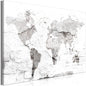 artgeist Textured Canvas Wall Art World Map 24x16 in - 1pcs Painting Canvas Prints Picture Artwork Image Framed Modern Photo Wall Home Travel Stone Effect k-C-10014-b-a