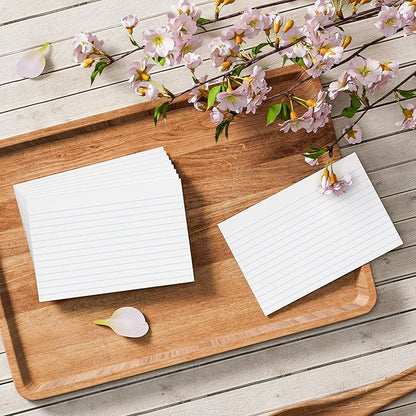 300 Count Index Cards 4x6 Flash Cards White Flashcards for Studying, Ruled 4x6 Index Cards, 10 Pack Notecards, Lined Index Card, Lined on Front, Blank on Back, 4 x 6 Card Stock Paper, White Card