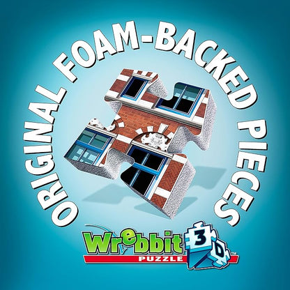 Wrebbit3D Café 3D Puzzle | Urbania Collection | 285 Jigsaw Puzzle Pieces | Charming and Unique Streetscape of a Small Town