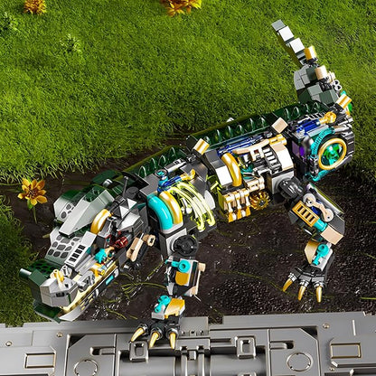 Mechanical Crocodile Building Set 996 Pieces Movable Animal with Display Stand Amphibians Building Block Toy Home Decor Gifts for Boys Teens Kids Adults Ages 6+