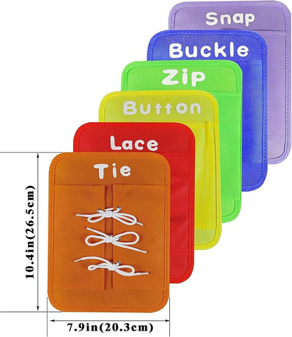 Dress Learning Boards Preschool Early Educational to Basic Life Skills Dress Learning Boards Learn to Button,Buckle,Zip,Snap,Lace & Tie