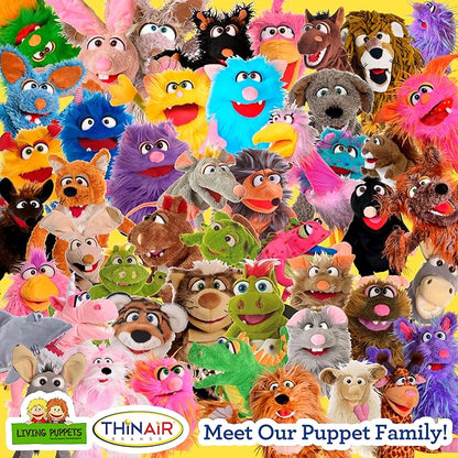 Living Puppets 16-Inch Plush Purple Monster Hand Puppet - Fine European Design, Ultra-Soft and Cuddly, Promotes Child Development, Safety Certified, Teacher-Recommended for Boys and Girls