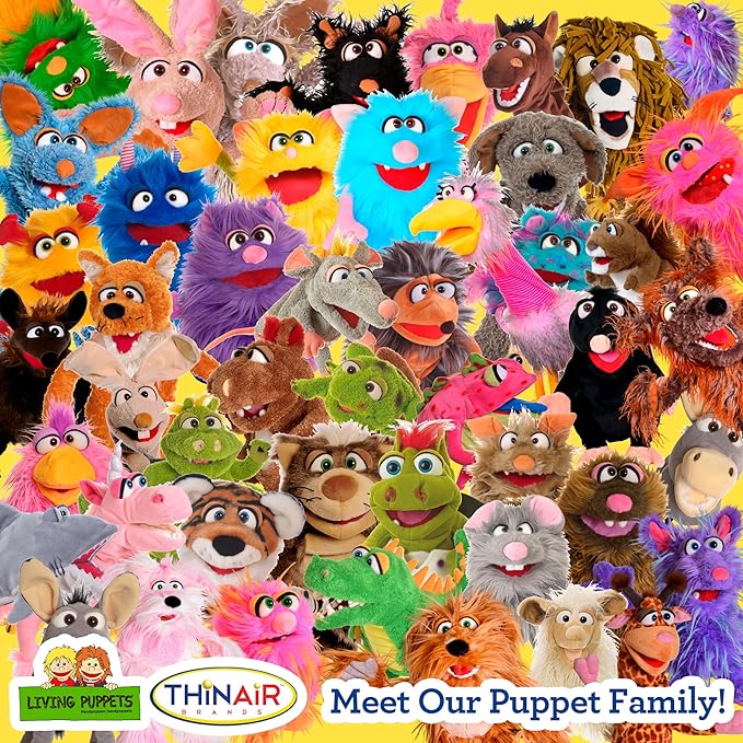 Living Puppets 20-Inch Plush Big Puppy Dog Hand Puppet - Fine European Design, Ultra-Soft and Cuddly, Promotes Child Development, Safety Certified, Teacher-Recommended for Boys and Girls
