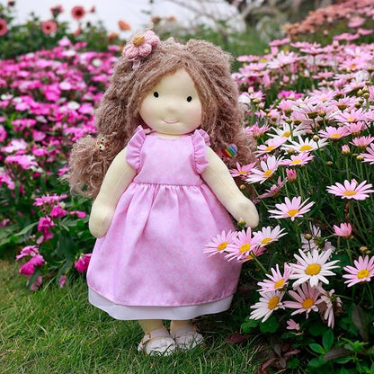 BlissfulPixie Handmade Waldorf Doll- Amy 12", Soft Girl Rag Doll with Cute Stuffed Plush, Ideal Present for Babies & Toddlers