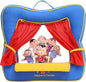 Finger Puppet Theater Stage by Better Line - Set Includes 6 Finger Family Puppets - Portable Plush Finger Puppet Theater is The Best Preschool Kids (Blue)