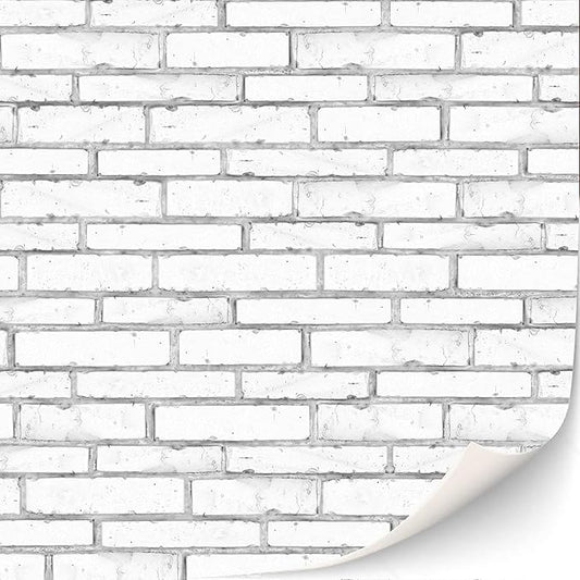 3 Sheets Self-Adhesive Brick Wall Cladding for Dollhouses 1:12 Scale (White Stones)