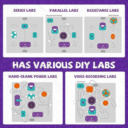 Science Kits For Kids ages 5-7 8-12, Educational STEM Toys 45 PCS Circuit Exploration Kit Over 450 Projects, STEM Science Experiments For Kids 6-8 9-12, Ideas Toys Gifts For 8 9 10 11 12 Year Old Boys