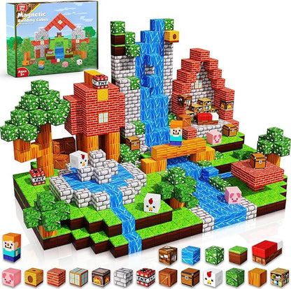 Goody King Magnetic Blocks |100PCS Magnetic Building Cube Game, Constructions Toys for Boys & Girls Age 3-4, 5 6 7 8 9 10, STEM Montessori Stacking Toy, Sensory Tiles Building Birthday for Toddlers
