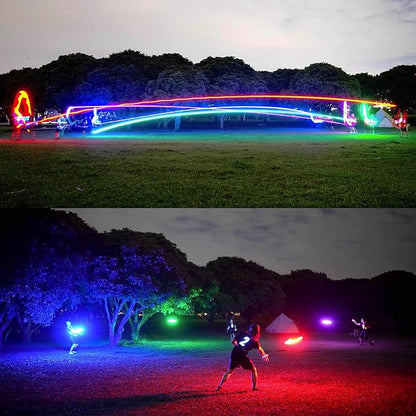 TOSY Flying Disc - 36 Mono-Color LEDs, Extremely Bright, Smart Modes, Camping Essentials for Teens/Kids/Adults/Men/Boys/Girls, Auto Light Up, Rechargeable, Waterproof, 175g