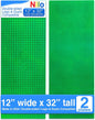 NILO Large Building Plates for Building Bricks, Classic Green Baseplate, 2-Pack 12"x32" Double-Sided, Compatible with All Major Building Blocks and Activity Tables, Base Plate