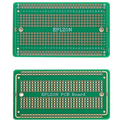 10 Pcs Solderable Breadboard PCB Board Gold-Plated Solder Breadboard for DIY Electronics Projects Apply to Soldering Projects 3.5"x2.05" (Green)
