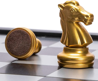 Yellow Mountain Imports Travel Magnetic Chess Set (9.8-Inch) - Folding and Portable Board Game