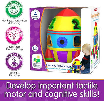 The Learning Journey Early Learning - Rocket Shape Sorter - Toddler Toys & Gifts for Boys & Girls Ages 12 Months and Up - Award Winning Toy (204207)