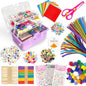 LINAYE 2500+PCS Arts and Crafts Supplies for Kids, DIY Craft Supplies Kit Box for Ages 6-8, Arts and Crafts Kit for Kids, Crafting Supply Set for Girls Boys Birthday Christmas Gifts, Purple