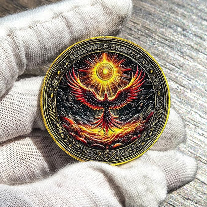 Sun and Moon Upon Awakening Sobriety Chip Phoenix Renewal AA Medallion - Ideal for Personal Growth and Motivation