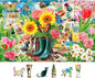 Spring Garden Butterfly 500 Piece Jigsaw Puzzle for Adults Vintage Colorful Flower Art Tulips Sunflowers Puzzle with Letters on Back Fun Family Challenging Games Gift for Seniors (23"x15")