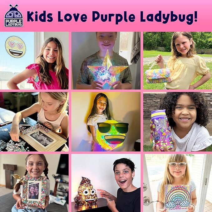 PURPLE LADYBUG DIY Headbands for Girls - Headband Making Kit, Decorative Craft Activity Set, Gift for Ages 6-9 Years Old, Christmas Gifts for Girls