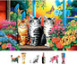 500 Piece Cat Jigsaw Puzzle for Adults - 23x15 Inch Cute Kittens in Garden Window with Butterflies & Flowers, Unique Art Puzzle for Home Decor & Gift