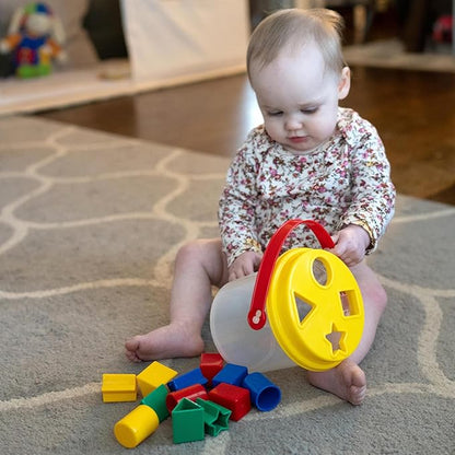Shape Sorter Bucket – 12-Piece Toddler Math & Fine Motor Skills Toy, Special Needs-Friendly Sorting and Matching Activity