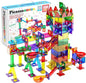 PicassoTiles 100pc Magnetic Marble Run Set with Racing Track Tiles Funnels Curved Slopes and Steel Balls for Kids STEM Construction Indoor Learning Toy That Promotes Focus and Problem Solving PTG100