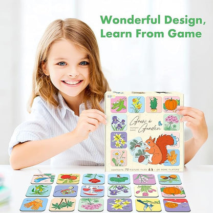 Memory Matching Game, 72 PCS Grow A Garden Matching Cards for Toddlers 36 Designs Memory Cards Educational Toys for Preschool 4 5 6 Years Old