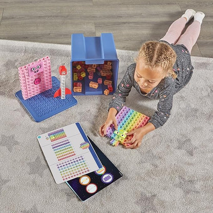 hand2mind Numberblocks Heroes with Zeroes MathLink Cubes Activity Set, Preschool Learning Activities, Math Manipulatives Kindergarten, Counting Blocks, Number Linking Cubes, Kids Educational Toys