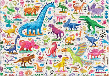 Mudpuppy Mighty Dinosaurs 100 Piece Puzzle – 100 Piece Jigsaw Puzzle with Colorful and Fun Illustrations of Jurassic Creatures for Children Ages 5 and Up