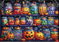 Halloween Candy Jars 1000 Piece Puzzle for Adults Spooky Night Mason Jars Challenging Jigsaw Puzzles for Adults Family Game Night (27"x19")