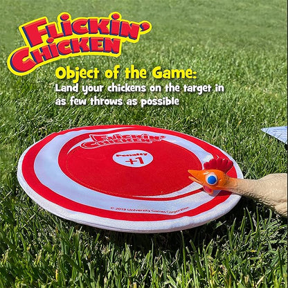 University Games, Flickin Chicken Indoor Outdoor Target Toss Game, The Go Anywhere Game for 2 or More Players Ages 6 and Up