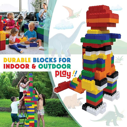 BiggoBlocks Large Building Blocks for Kids Ages 3-8 – 432 Piece Mega Set – Indoor & Outdoor STEM Toy for Boys & Girls