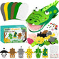 WATINC 6Pcs Hand Puppet Making Kit, Art Craft Felt Sock Puppet Toys, Creative DIY Make Your Own Pompoms Wiggle Googly Eyes Storytelling Role Play Party Supplies Gift for Girls Boys (Wild Animals B)