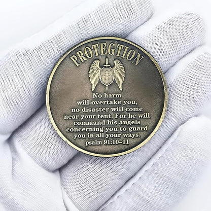 The Archangel Michael Challenge Coin Religious Coin Christian Collectible Psalm 91:10-11 (Pack of 3)