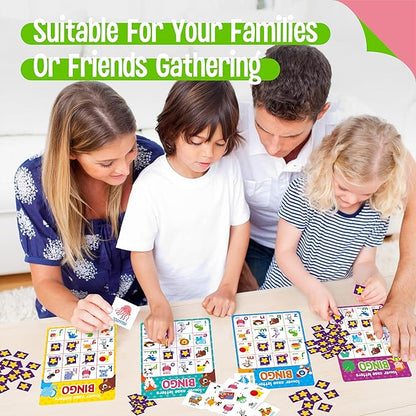 SpriteGru Alphabet & Numbers Bingo Game, Upper/Lowercase Letters, 52 First Words & 20 Numbers Learning- ABC and 123 Bingo Board Game for Kids 4-8, Perfect for Classroom & at Home (Up to 25 Players)