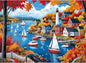 Puzzles for Adults 500 Pieces Autumn Town Jigsaw Puzzles for Adults Beautiful Fall Seaside Landscape Puzzles 500 Pieces Challenging Family Puzzle for Women Men Seniors Size is (21"x15")