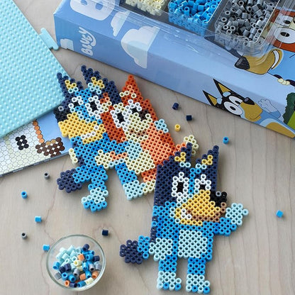 Perler 80-57182 Bluey Fused Bead Deluxe Box Kit, 10 Unique Patterns, Multicolor, 4473 Pieces