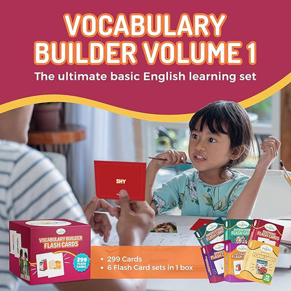 599 Vocabulary Builder Flash Cards Bundle Vol 1 & 2, Educational Photo Cards for Speech Therapy, ESL, Autism, Homeschool & Kids Includes Emotions, Go Together Opposites, Nouns, Prepositions and Verbs