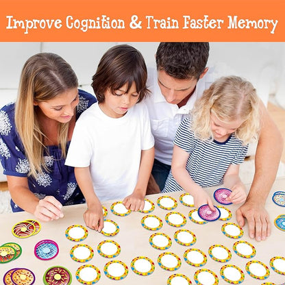 Hebayy 52 PCS Donut Matching Game, 26 Designs Dessert Cards Engaging Food Memory Game, Educational Learning Toys for Preschool 4 5 6 Years Old