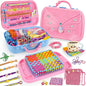 6-in-1 Friendship Bracelet Making Kit,Weaving Loom Kit Toys, 400+ Pcs Craft Kits For Kids,A multi-functional Weaving loom that can be used to make Bracelet, potholder, pendants, bags, hats and scarves