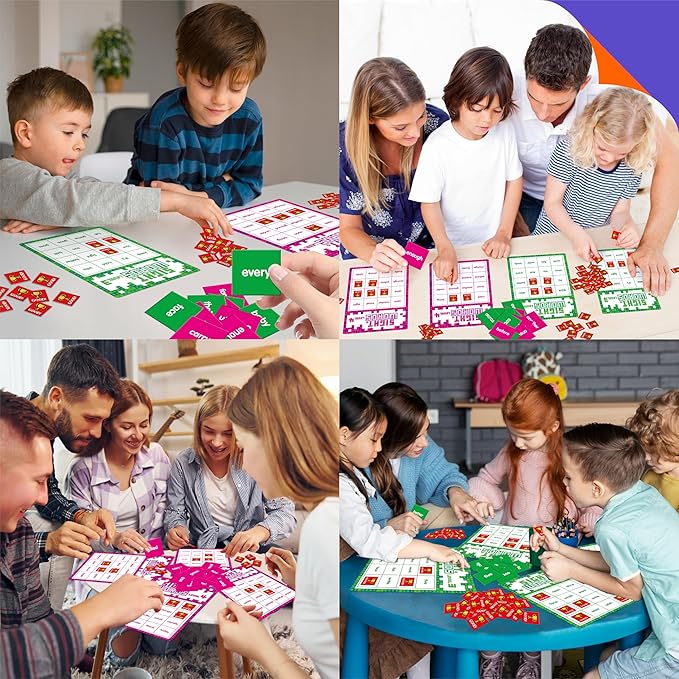 Sight Word Bingo Game, 144 Sight Words Learn to Read Level 3 & Level 4 Bingo Board Game Dolch's & Fry's Words Lists for Kindergarten and Preschool, Grade 1st, 2nd, Kids 4-8 (Up to 25 Players)