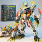Mech Building Blocks Action Figure Toys, 2in1 White Tiger Transforming Robot Building Set, Converts to Tiger Model, for Adults Kids Boys Ages 8+,455 Pieces