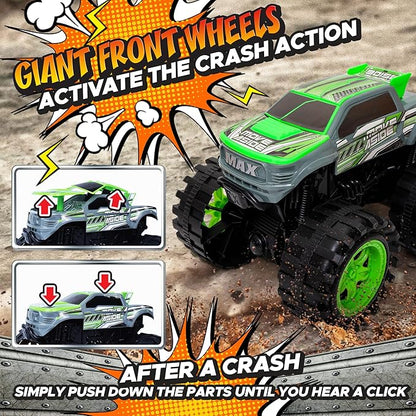 Exploding Monster Truck Toy with Explosive Crash Sounds and Lights, Smash It Up Again and Again, 8.7” Monster Truck Toys for Boys Kids Ages 3, 4-7 & Above | Toddler Toys for 3 Year Old Boys Gift
