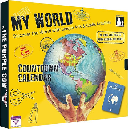 My World Advent Calendar 2025 - visit 24 countries, explore different cultures, create original Arts & Crafts from each country! Ages 9+ Includes a Printed Guide. Ages 9+