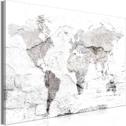 artgeist Pinboard World Map 35x24 in - Cork Board & Canvas Print Wall Art 1 pcs Memoboard with 50 Pins Noticeboard Message Board Image Picture Home Decor Travel Map k-C-10014-p-a